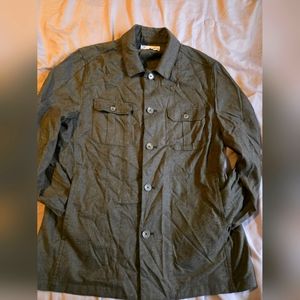 Men's Gray Calvin Klein Button-Up Jacket M Slim Fit